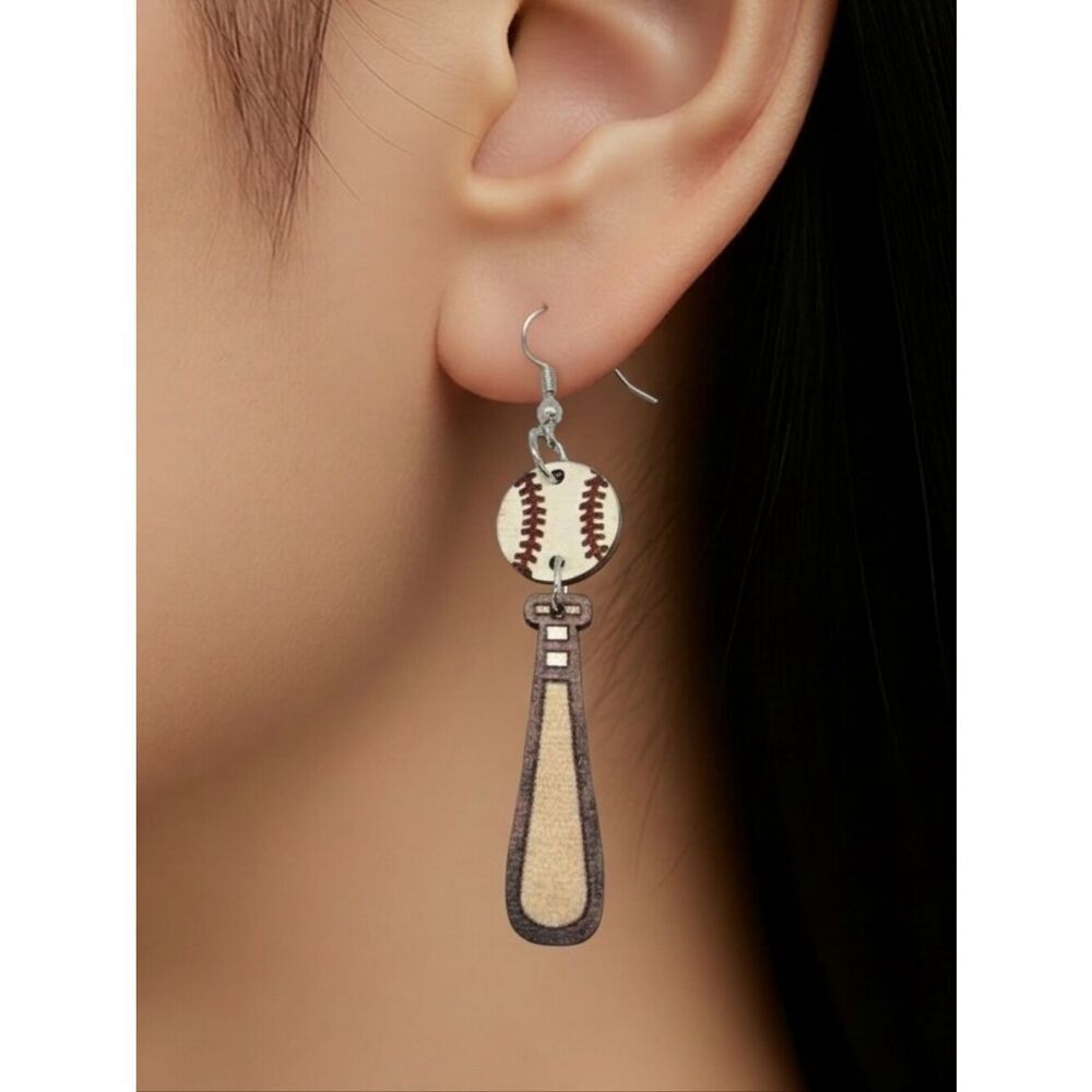 Baseball Bat Earrings Sports Mom Sister Team Jewelry MLBāFan Women's Jewelry New